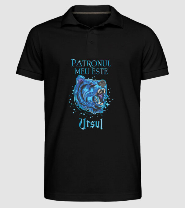Patronul meu este URSUL model negru pe tricou