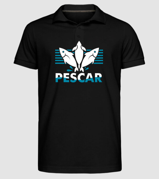 Pescar original model negru pe tricou