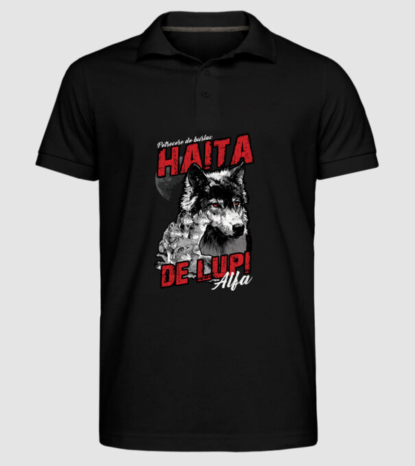 Petrecere de burlac - haită de lupi masculi alfa model negru pe tricou