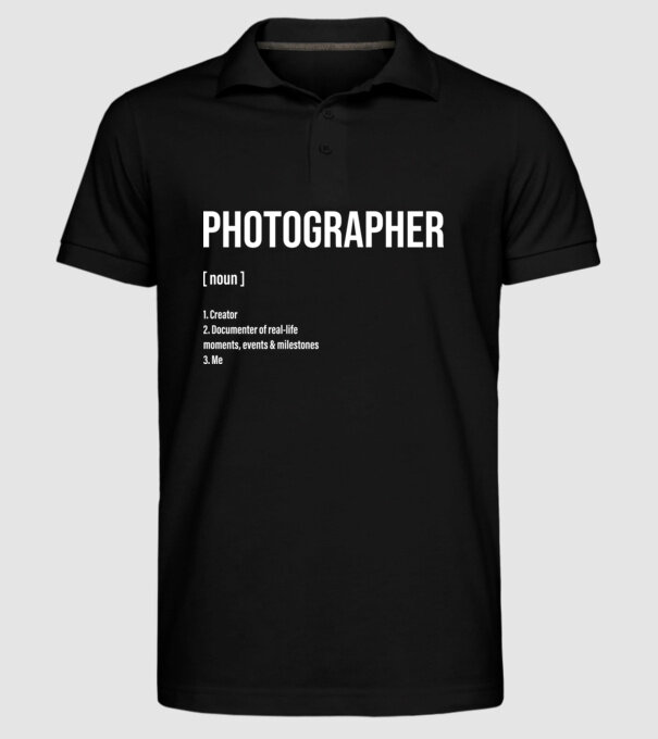 Photographer model negru pe tricou