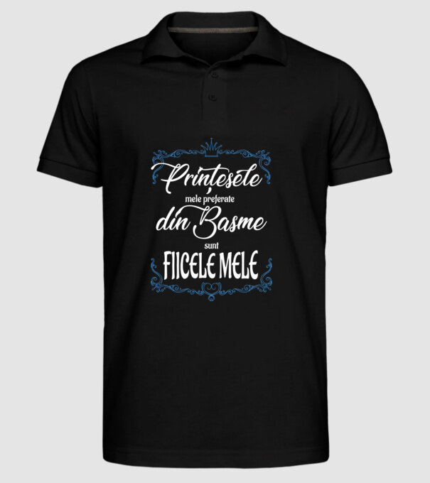 PINȚESELE mele preferate din basme sunt FIICELE MELE model negru pe tricou