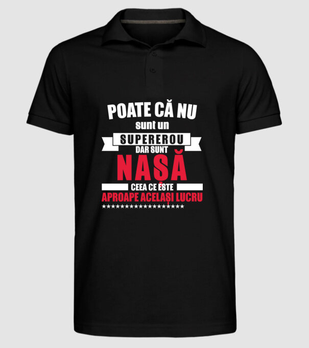Poate că nu sunt un supererou, dar sunt nașă, ceea ce este aproape același lucru model negru pe tricou