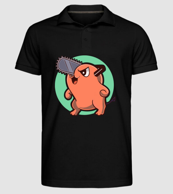 Pochita - ChainSawMan model negru pe tricou