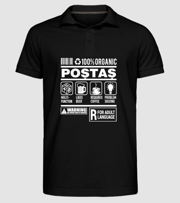 poștaș model negru pe tricou