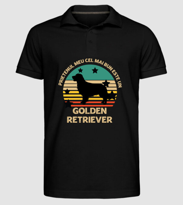 Prietenul meu cel mai bun este un golden retriever model negru pe tricou