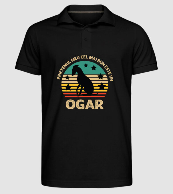 Prietenul meu cel mai bun este un ogar model negru pe tricou