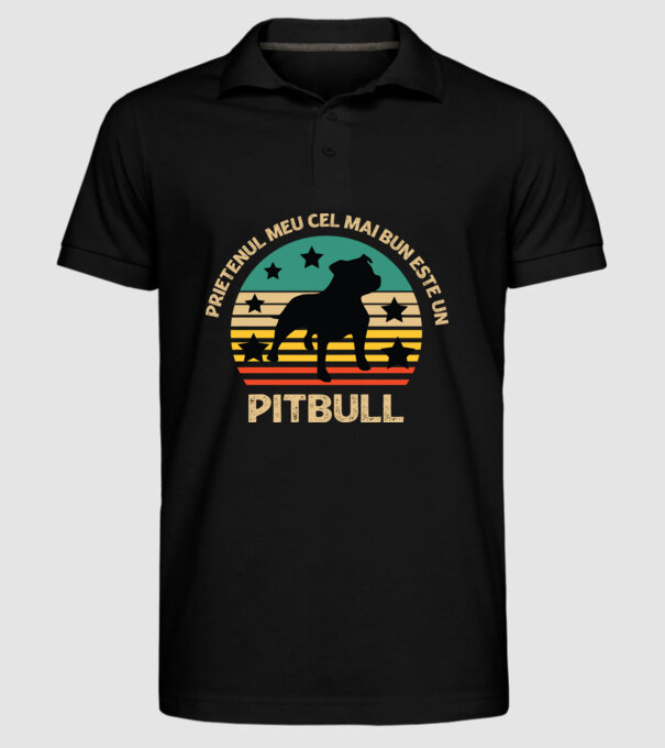 Prietenul meu cel mai bun este un pitbull model negru pe tricou