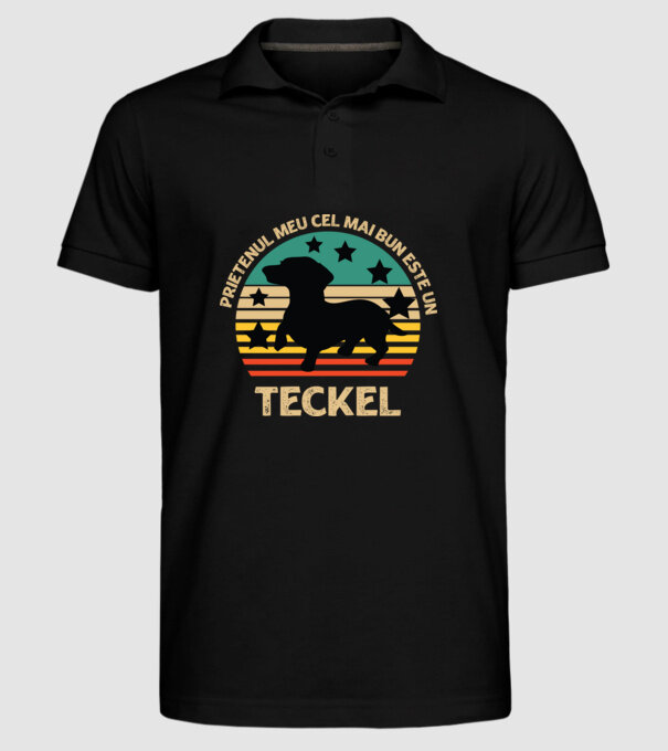 Prietenul meu cel mai bun este un teckel model negru pe tricou