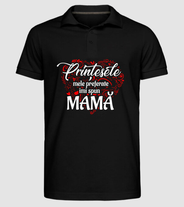 PRINȚESELE mele de basm îmi spun mamă model negru pe tricou