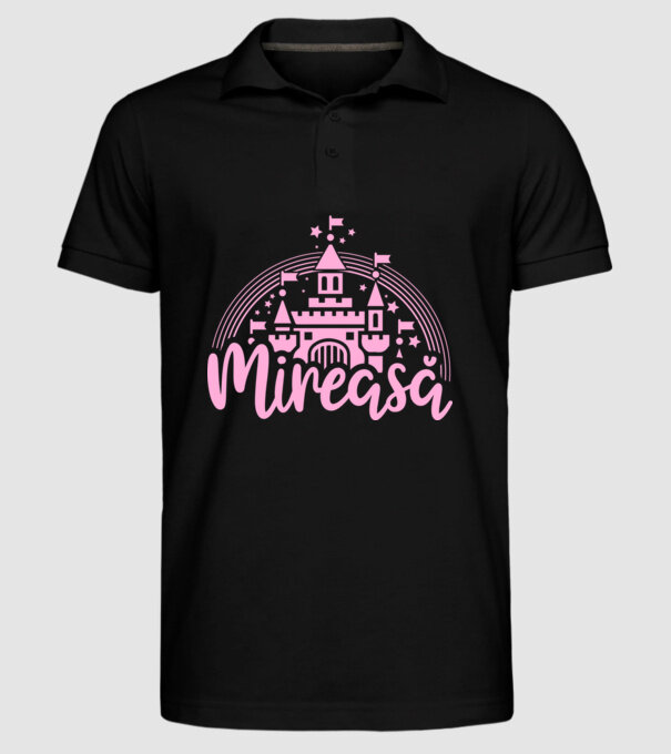 Prinţesă mireasă model negru pe tricou