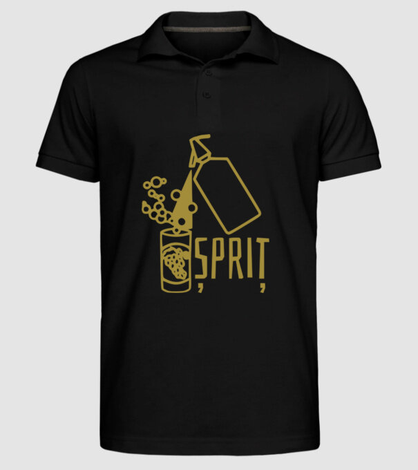 Șpriț model negru pe tricou