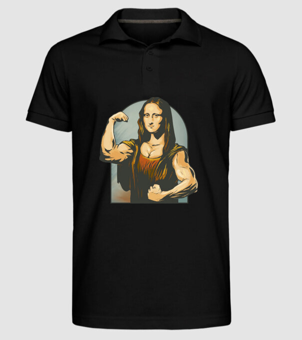 Pumped Mona model negru pe tricou