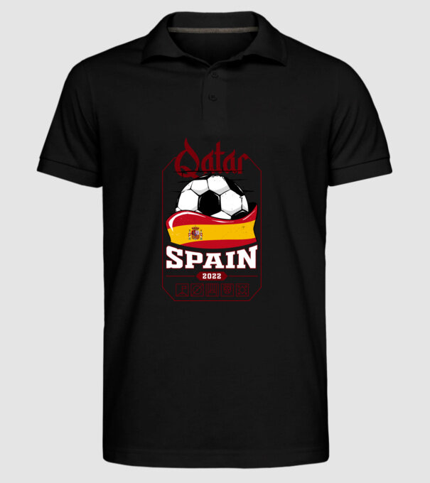 Qatar teams Spain model negru pe tricou