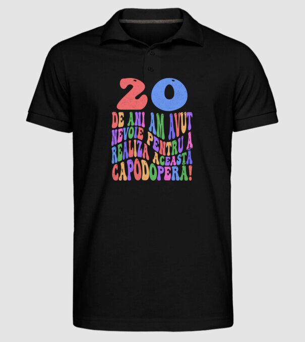 Realiza această capodoperă 20 model negru pe tricou