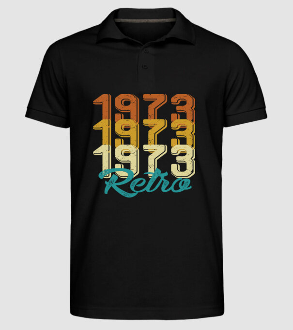 Retro 1973 model negru pe tricou