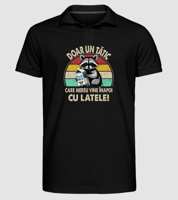 Retro Apa aki visszajött a tejjel RO model negru pe tricou
