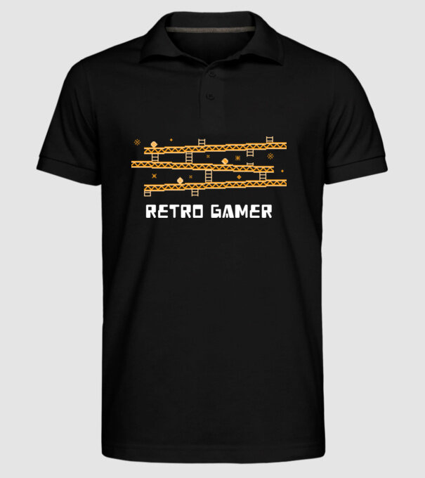 Retro gamer 2 model negru pe tricou