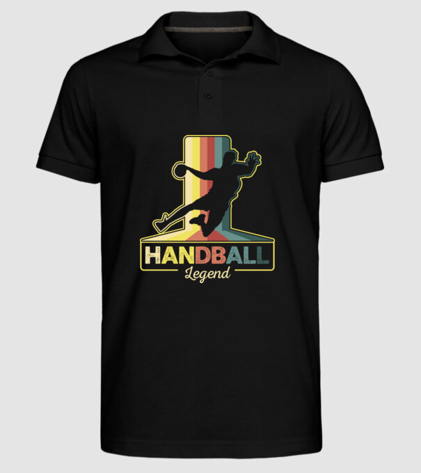 Retro Handball legend model negru pe tricou