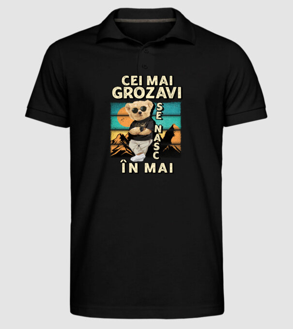 RETRO teddy MAI model negru pe tricou