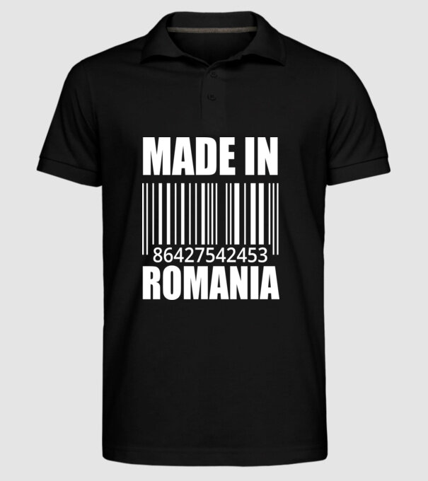 România made in model negru pe tricou