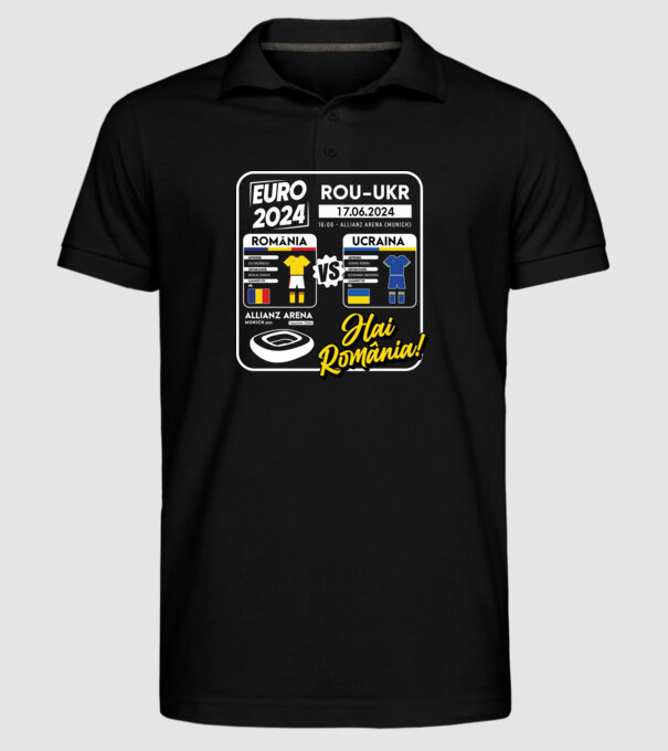 ROU-UKR euro 2024 calendar model negru pe tricou
