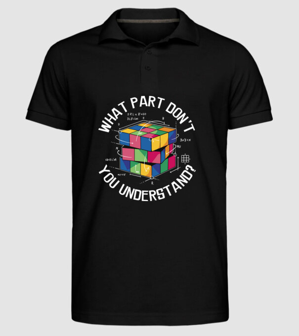 Rubik cube what part model negru pe tricou