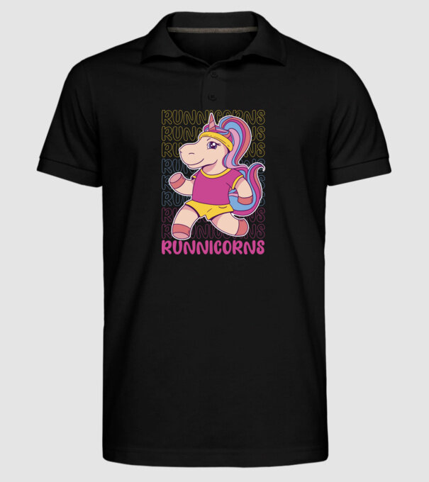 Runnicorns model negru pe tricou