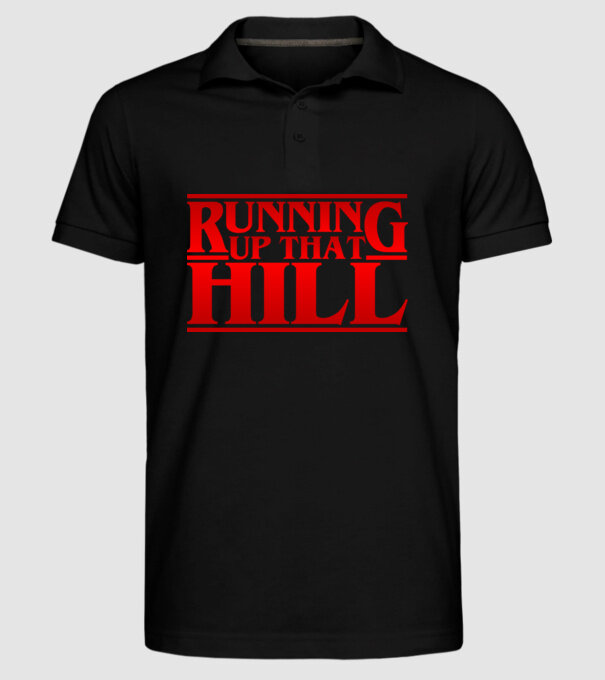 running up that hill model negru pe tricou
