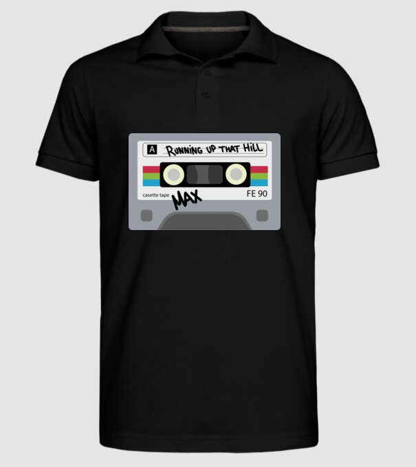 running up that hill casette model negru pe tricou
