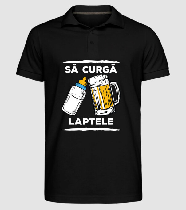 să curgă laptele! model negru pe tricou