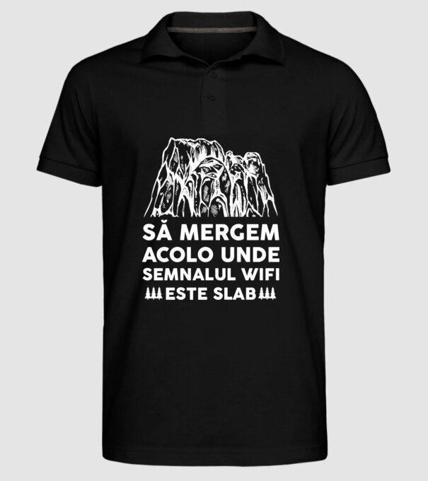 să mergem acolo unde semnalul wifi este slab model negru pe tricou