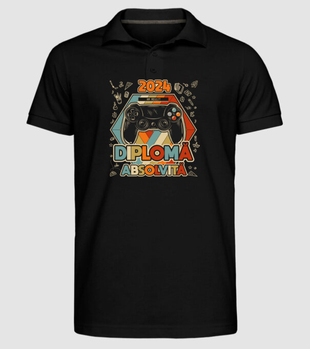 școala  generală diplomă model negru pe tricou