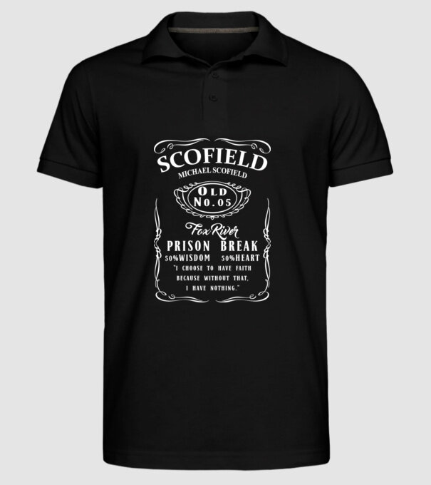 scofield model negru pe tricou