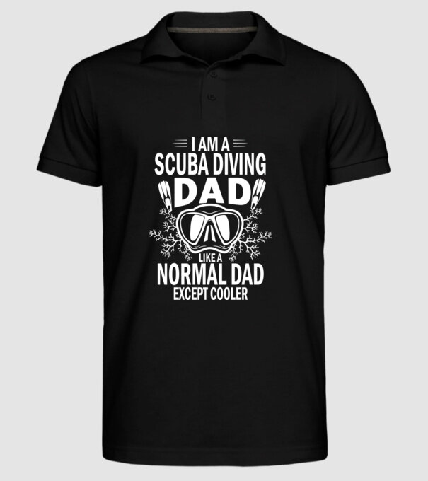 Scuba Dad model negru pe tricou