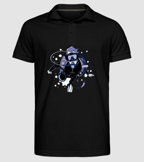 Scuba driver model negru pe tricou