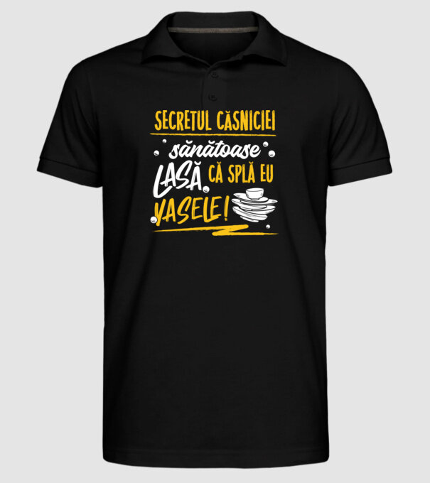 Secretul căsniciei sănătoase model negru pe tricou