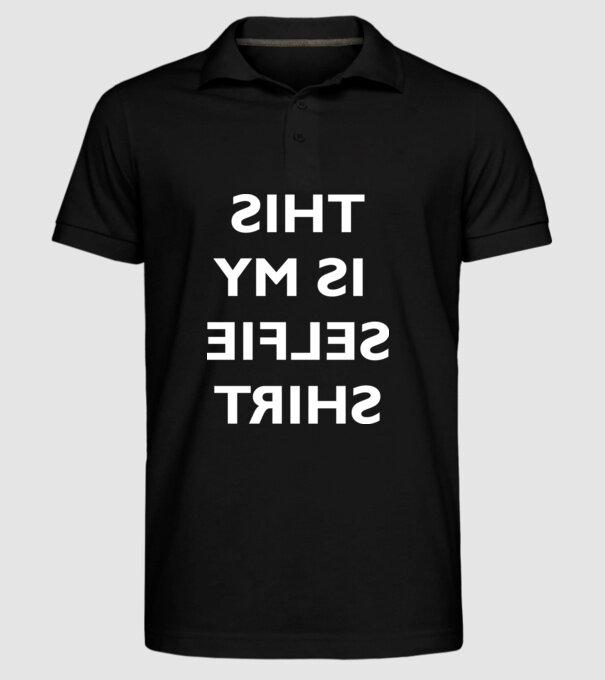 Selfie shirt model negru pe tricou