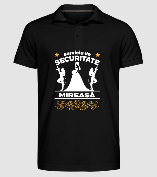 serviciu de securitate mireasă model negru pe tricou