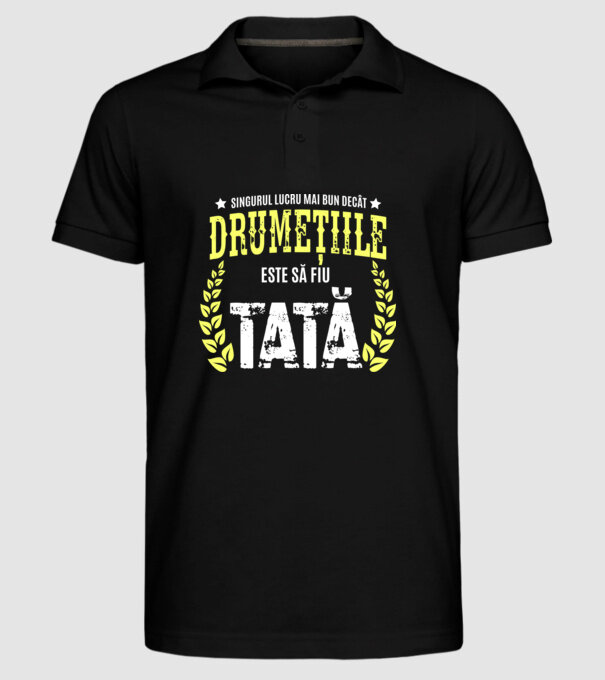 Singurul lucru mai bun decât drumețiile este să fiu tată model negru pe tricou