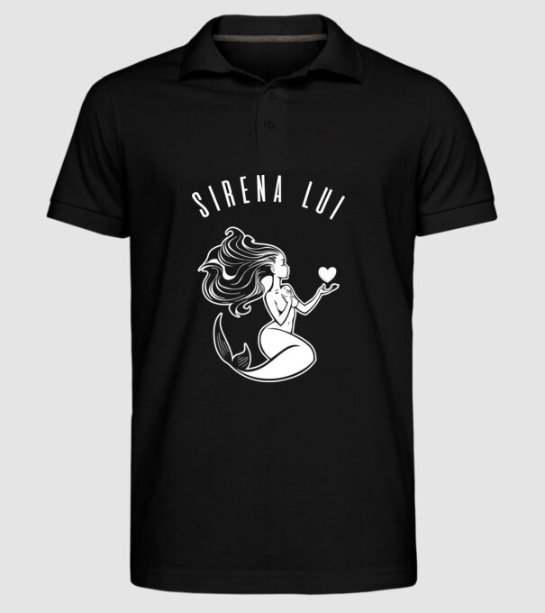 Sirena lui model negru pe tricou