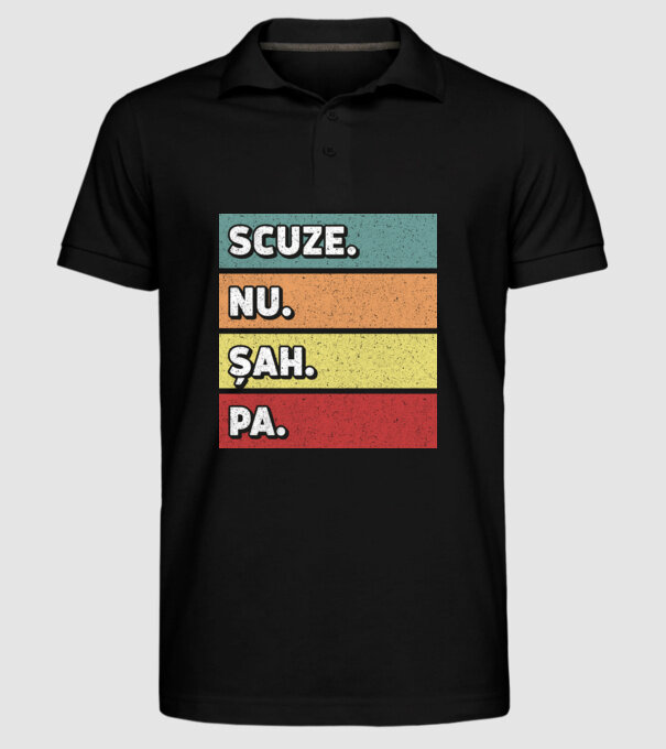 Sorry Cant Chess Bye model negru pe tricou