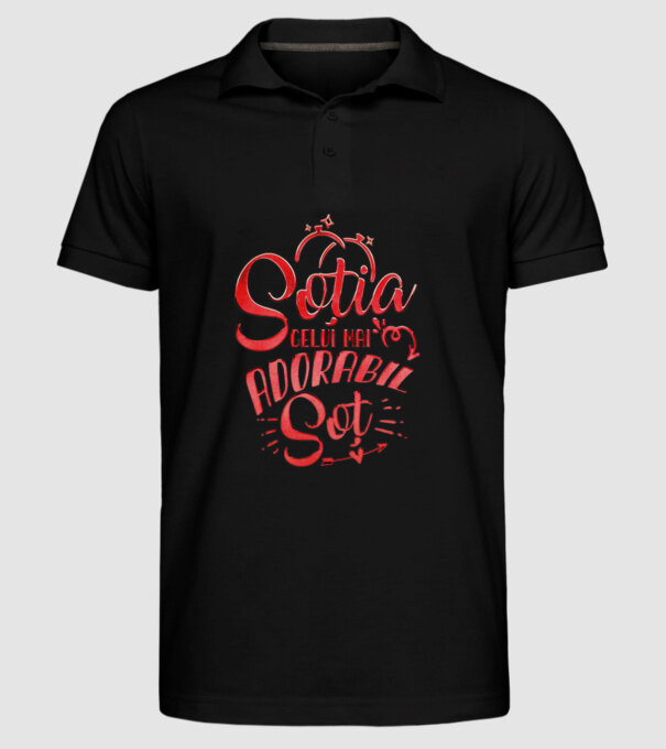 Soția celui mai adorabil soț model negru pe tricou