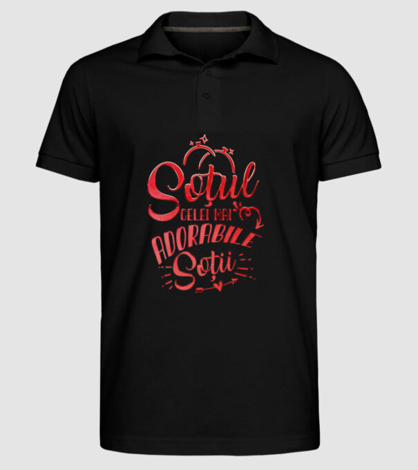 Soțul celei mai adorabile soții model negru pe tricou