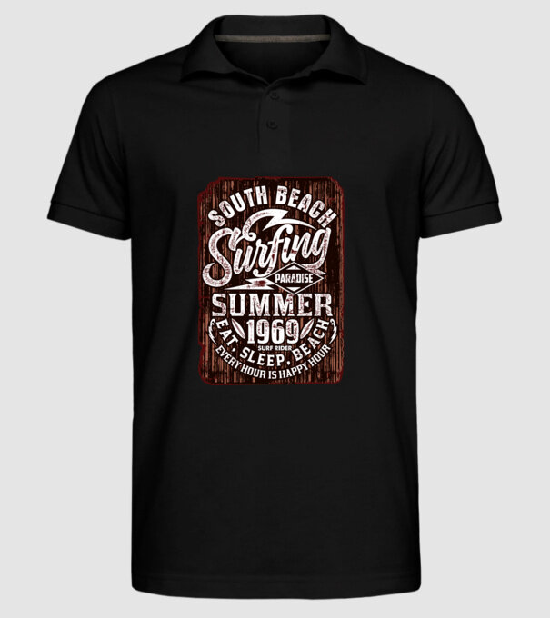 South Beach model negru pe tricou