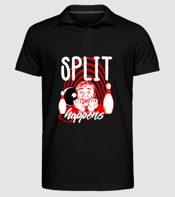 Split Happens model negru pe tricou