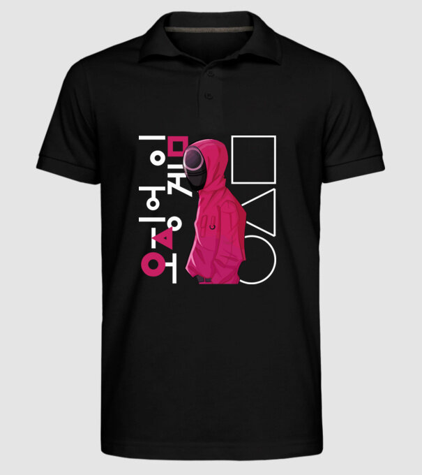 squd game guard model negru pe tricou