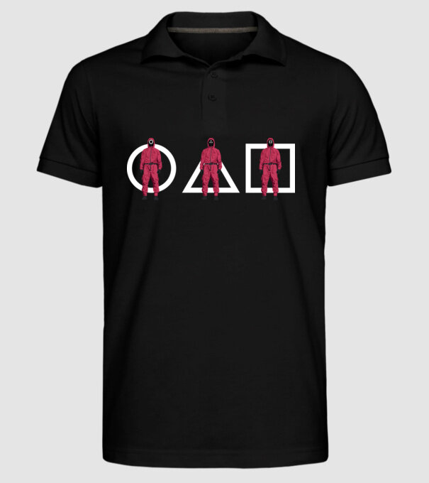 squid game characters model negru pe tricou