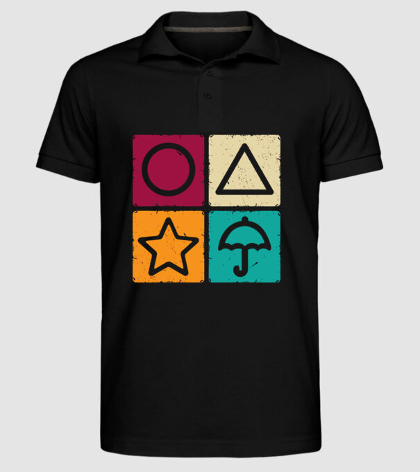 squid game motive game model negru pe tricou