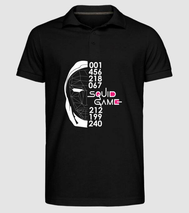 squid game numbers model negru pe tricou