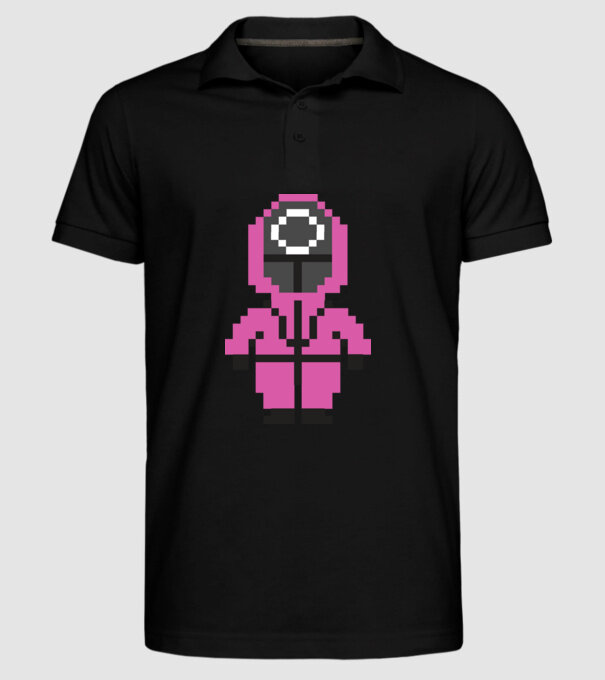 squid game pixel model negru pe tricou
